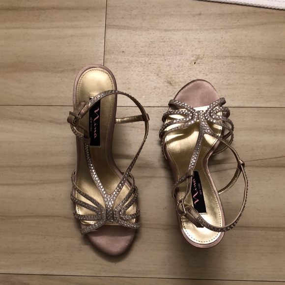 Nina Tan Bejeweled Strappy Heels Size: 7 - Picture 4 of 9